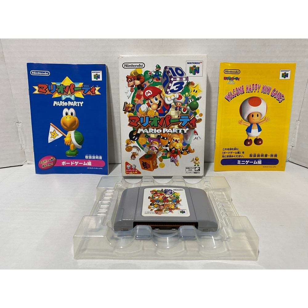 Nintendo Mario Party N64 Japanese Import CIB Complete Grey NUS-006 JPN